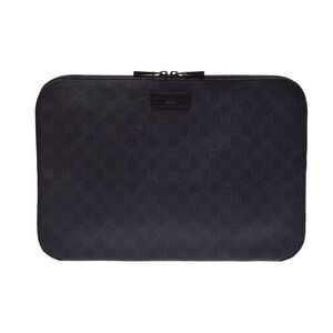 Gucci document Case Wallet black leather GG